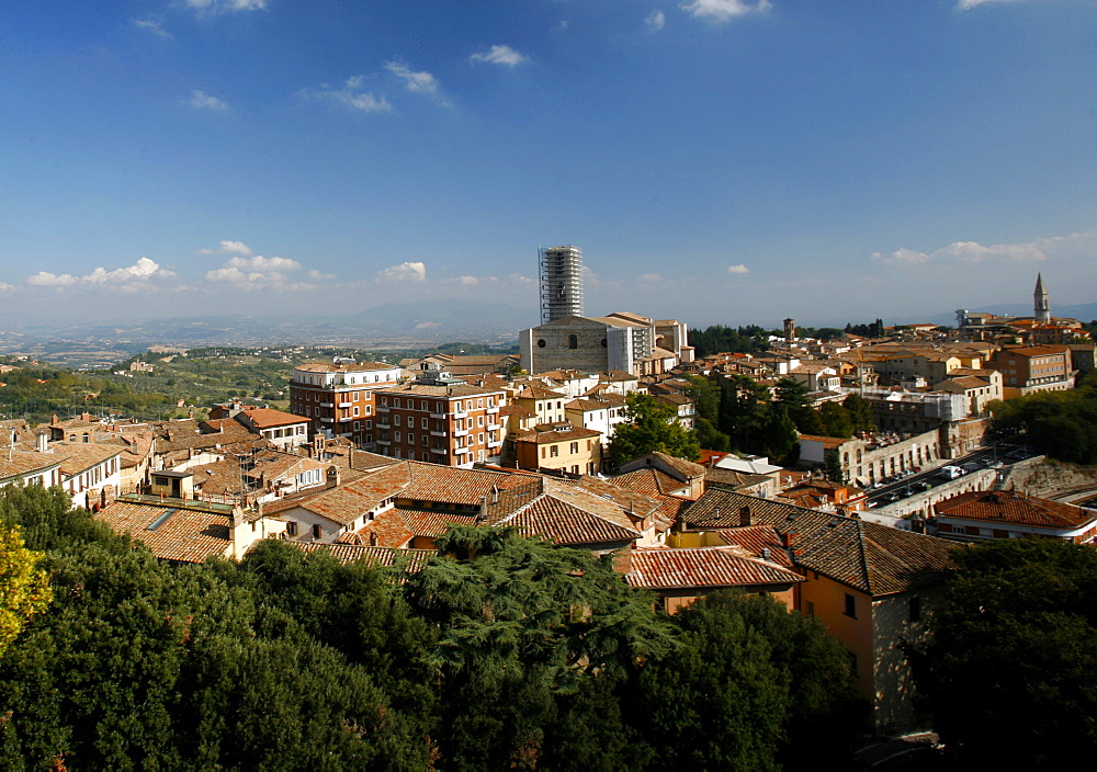 View over the roofs of Perugia, Umbria, italy, Europe