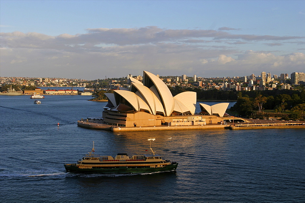 View of the bay and the Opera House, UNESCO World Heritage Site, from the Harbour Bridge, Sydney, New South Wales, Australia, Pacific