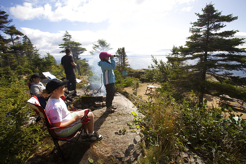 Watching for the whales around Tadoussac, on the St. Lawrence River, Quebec, Canada, North America