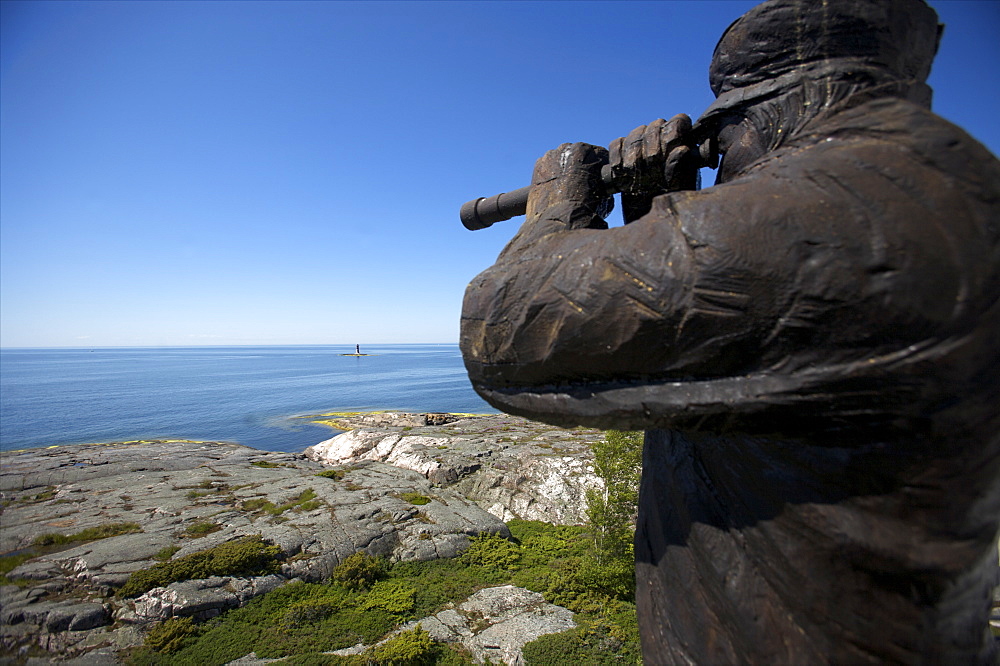 A statue on Kobba Klintar island in the Aland archipelago, Finland, Scandinavia, Europe