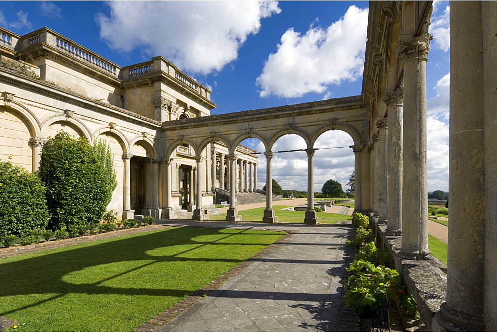 The conservatory or orangery looking along the south front, Witley Court, Worcestershire, England, United Kingdom, Europe



