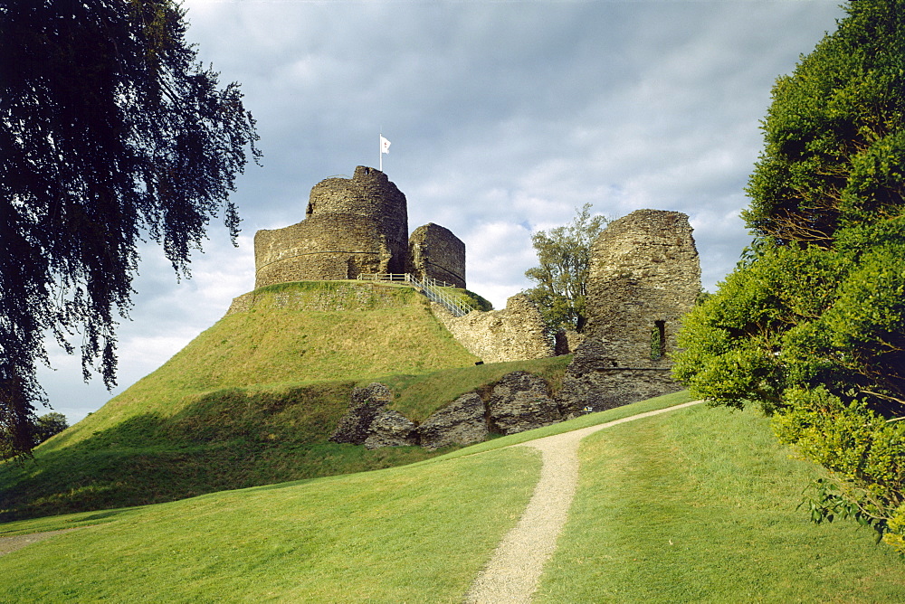 View from the south west, Launceston Castle, Cornwall, England, United Kingdom, Europe