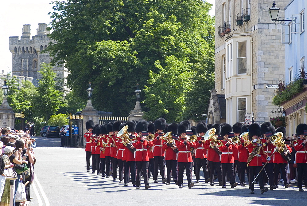 Changing of the guard at Windsor Castle, Windsor, Berkshire, England, United Kingdom, Europe