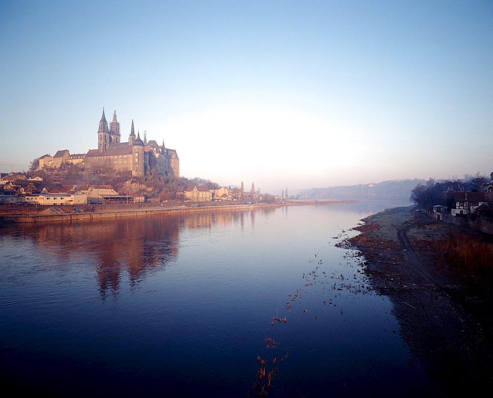 Meissen, view over the Elbe, Sachsen, Germany, Europe