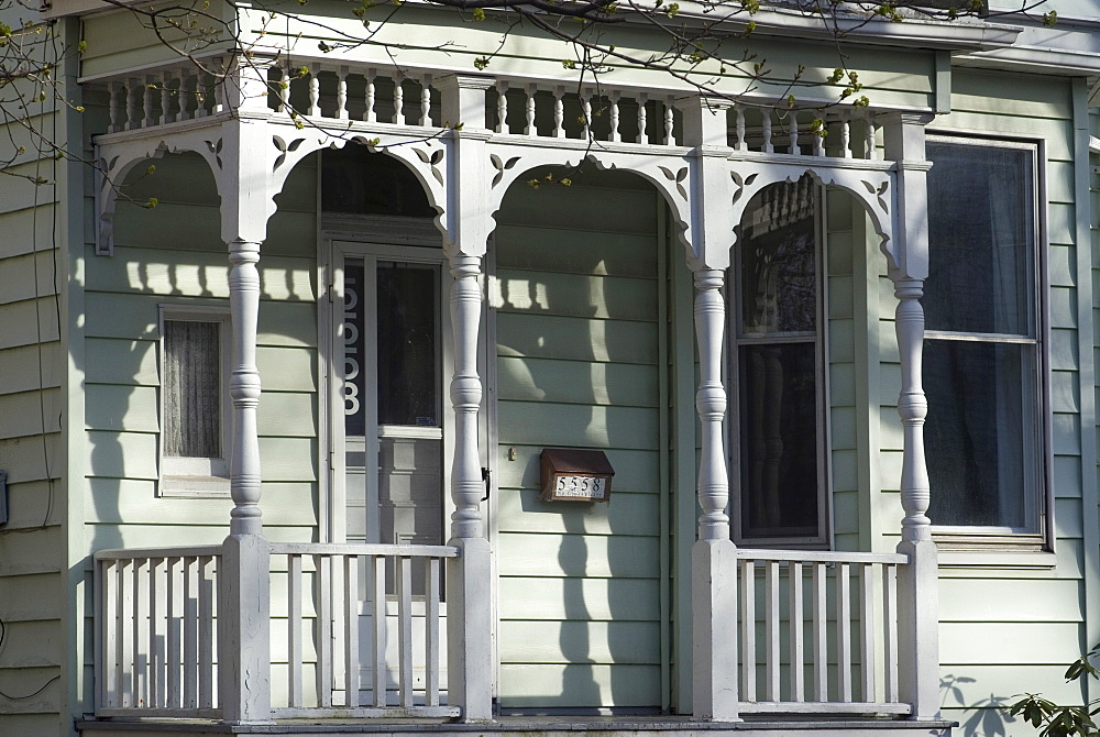 Victorian house porch, Halifax, Nova Scotia, Canada, North America