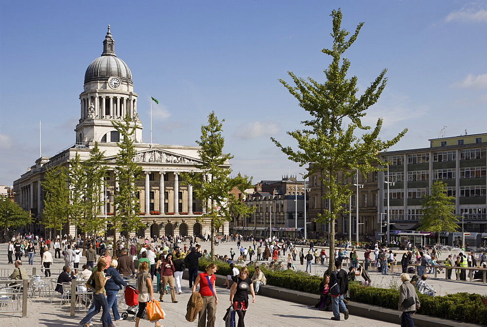 Old Market Square, RIBA Award winning redevelopment by architects Gustafson Porter, Nottingham, Nottinghamshire, England, United Kingdom, Europe