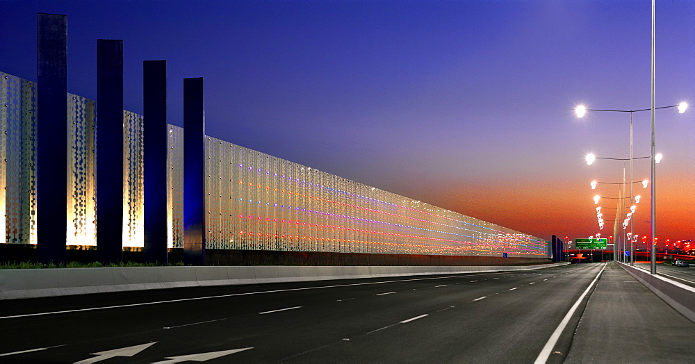 Blade and curtain barriers, Craigieburn Bypass, Melbourne, Victoria, Australia, Pacific