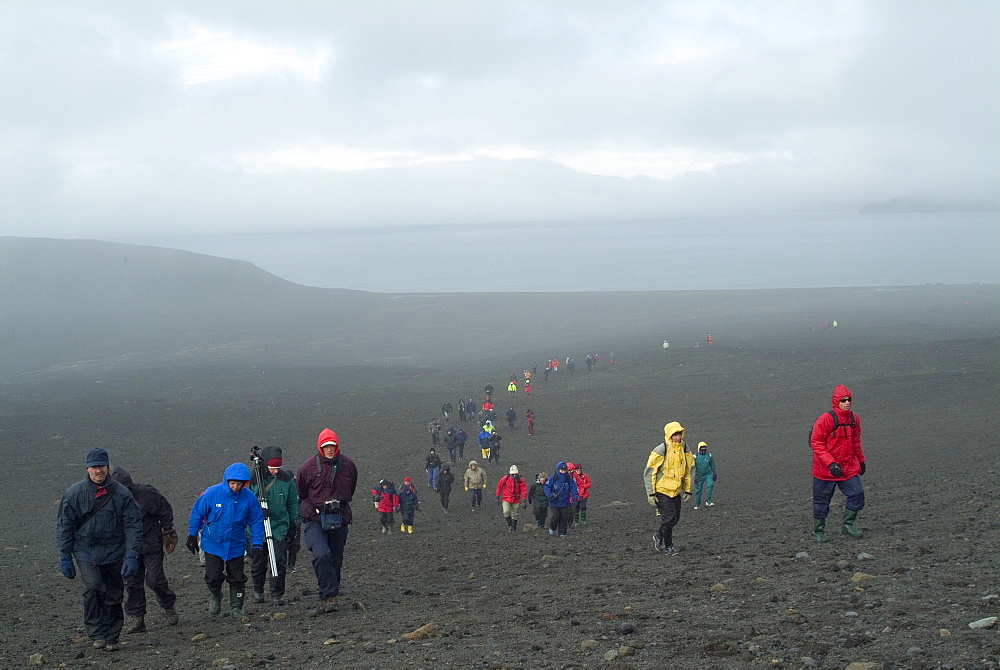 Tourists, Deception Island, Antarctica, Polar Regions