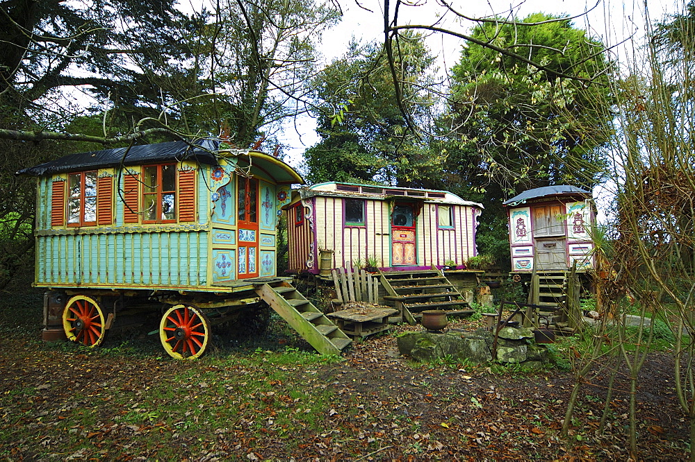 A gypsy caravan site, Cornwall, England, United Kingdom, Europe