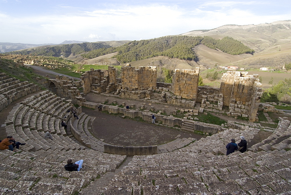 Theatre, Roman site of Djemila, UNESCO World Heritage Site, Algeria, North Africa, Africa