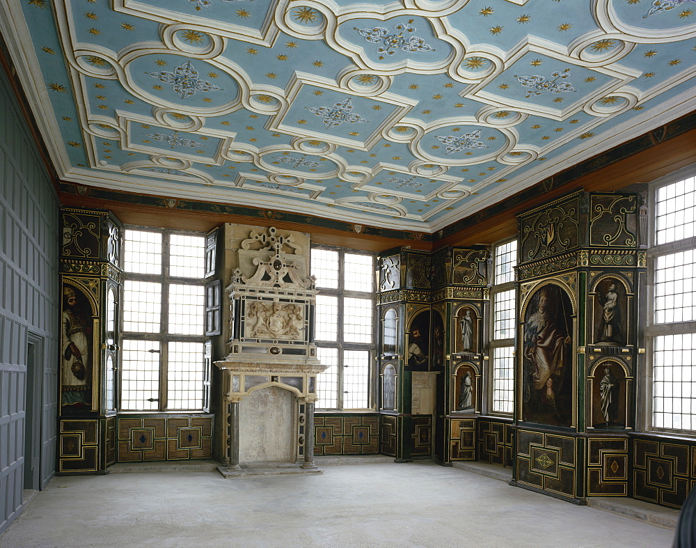 The Star Chamber before matting laid, Bolsover Castle, Bolsover, Derbyshire, England, United Kingdom, Europe