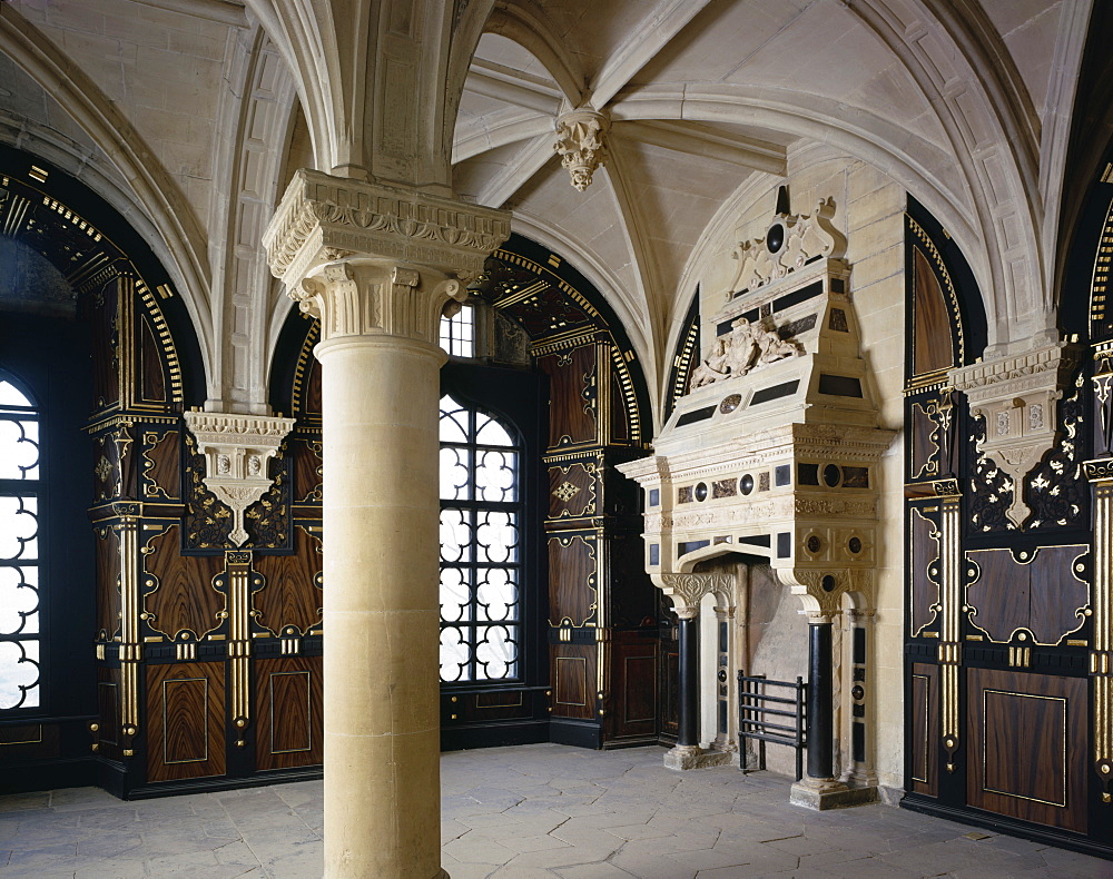 The Pillar Parlour, Bolsover Castle, Bolsover, Derbyshire, England, United Kingdom, Europe