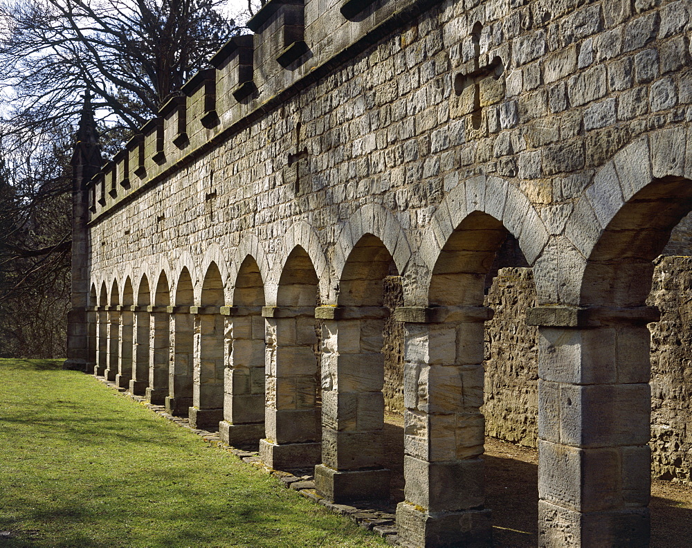 View of the Deer House showing the arches dating from 1760, Bishop Auckland, County Durham, England, United Kingdom, Europe