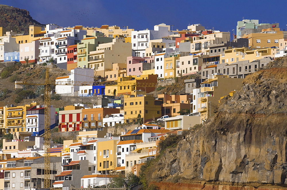 Colourful houses in San Sebastian de la Gomera, La Gomera, Canary Islands, Spain, Europe