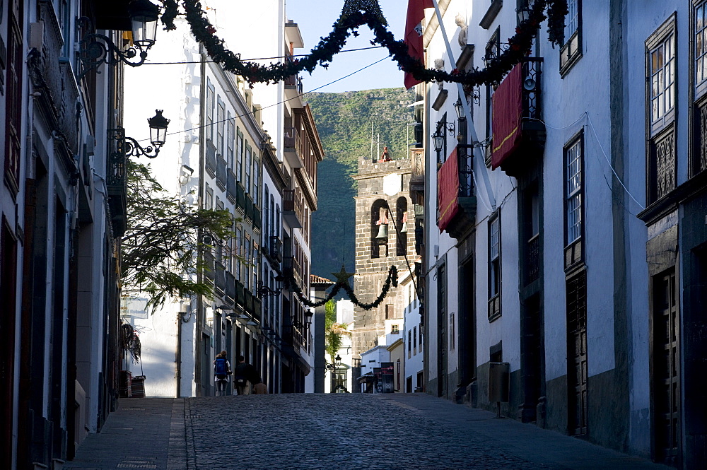 Pedestrian zone in the old town of Santa Cruz de la Palma, La Palma, Canary Islands, Spain, Europe