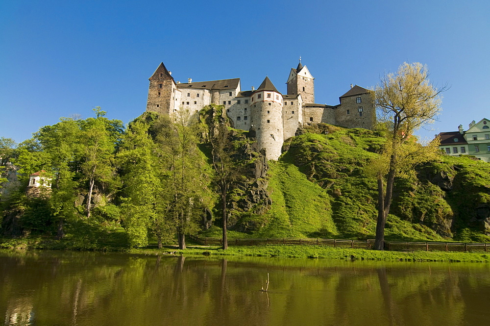 Castle of Loket on a hill, Loket, Czech Republic, Europe