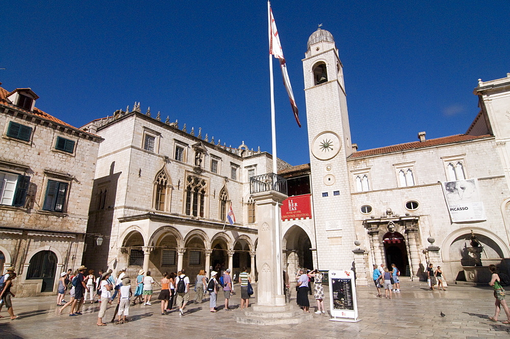 Square at the old town of Dubrovnik, Croatia, Europe