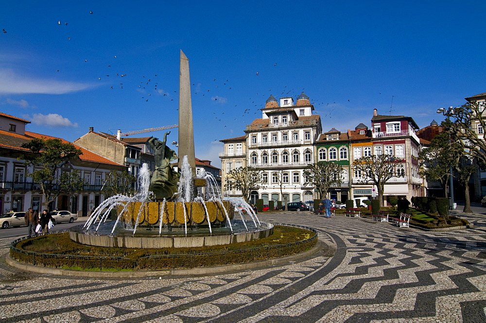 Central square of Guimaraes, UNESCO World Heritage Site, Portugal, Europe