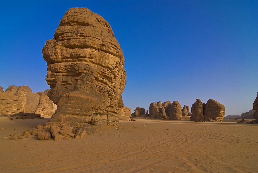 Wonderful rock formations in the Sahara Desert, Tikoubaouine, Southern Algeria, North Africa, Africa