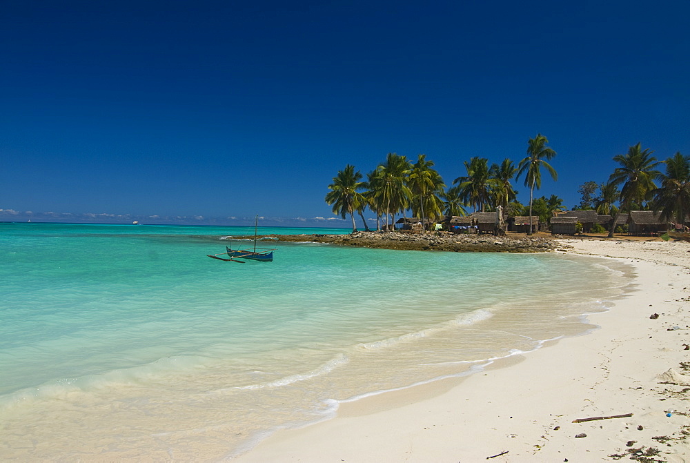 Beautiful beach in Nosy Iranja, a little island near Nosy Be, Madagascar, Indian Ocean, Africa