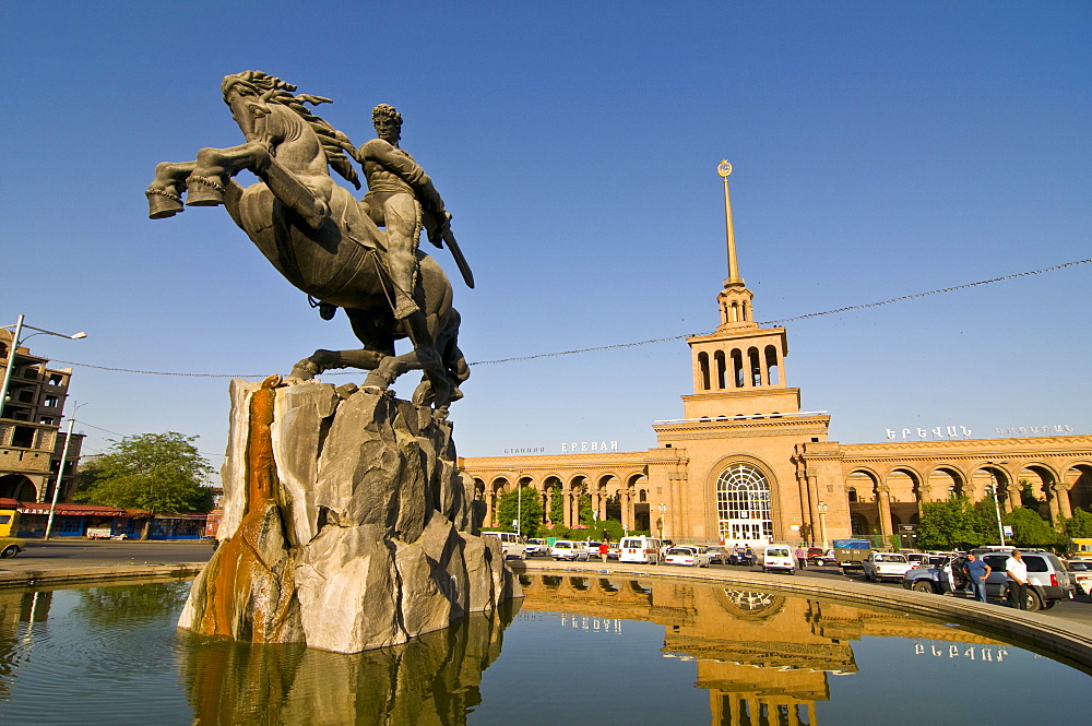 The railway station of Yerevan, Armenia, Caucasus, Central Asia, Asia