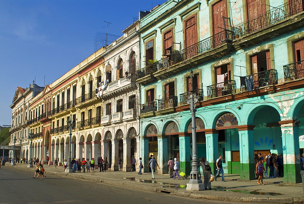 Old colonial houses in the center of Havana, Cuba, West Indies, Caribbean, Central America