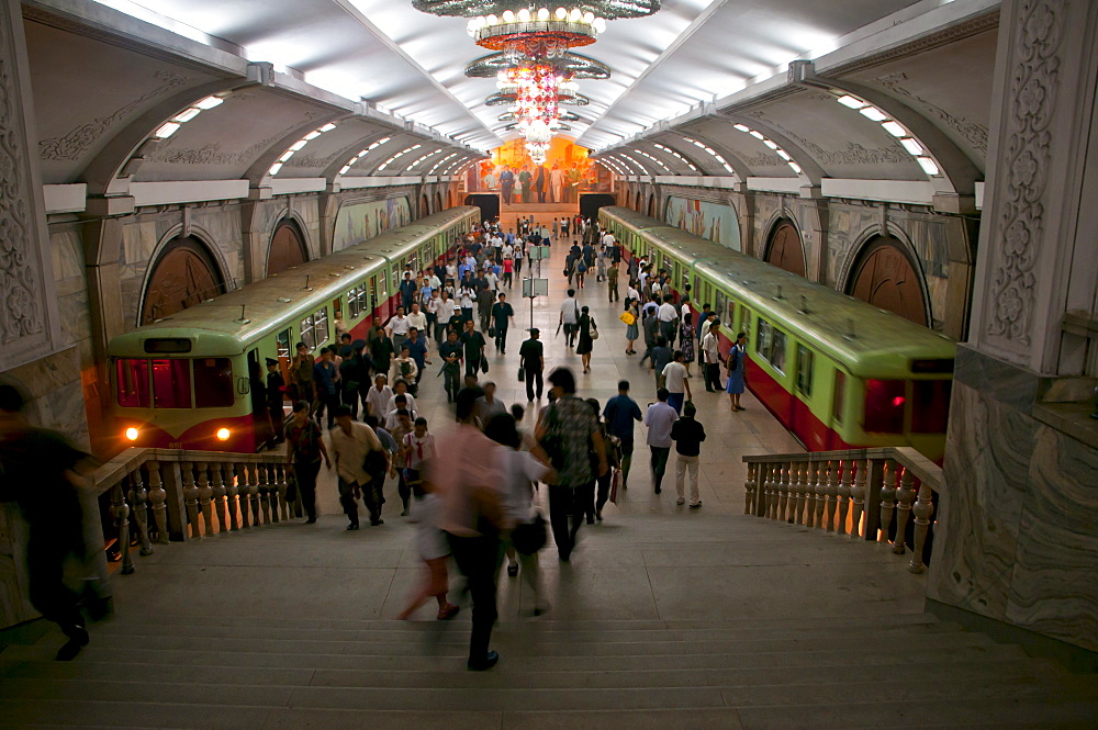 The metro of Pyongyang, Norh Korea, Asia