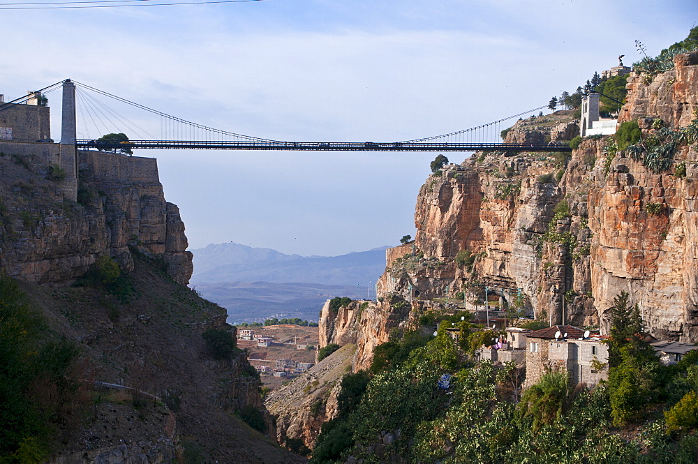 Sidi m'Cid bridge over a huge canyon, Constantine, Eastern Algeria, North Africa, Africa