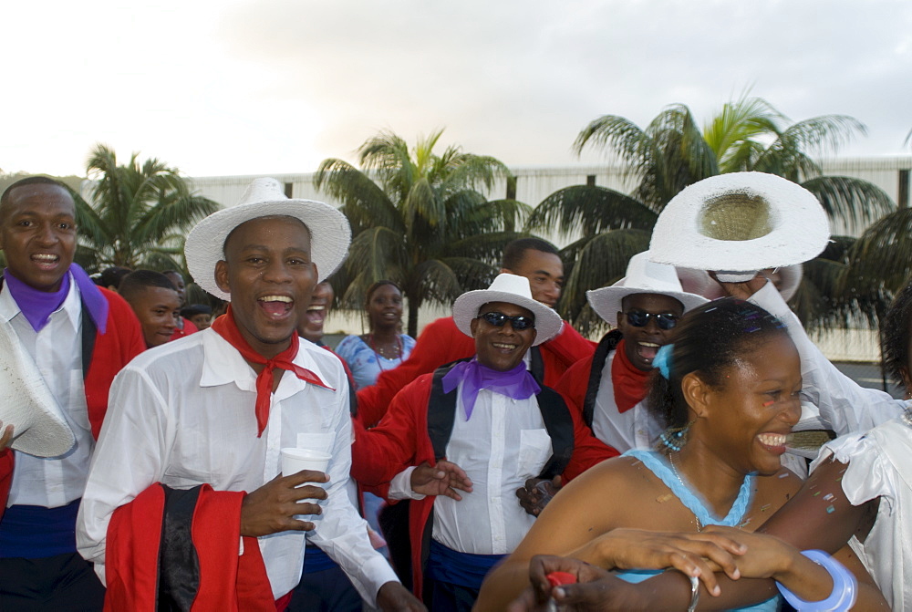 Happy boys and girls at the Festival of the Creoles (Fete de Creoles), Victoria, Mahe, Seychelles, Africa