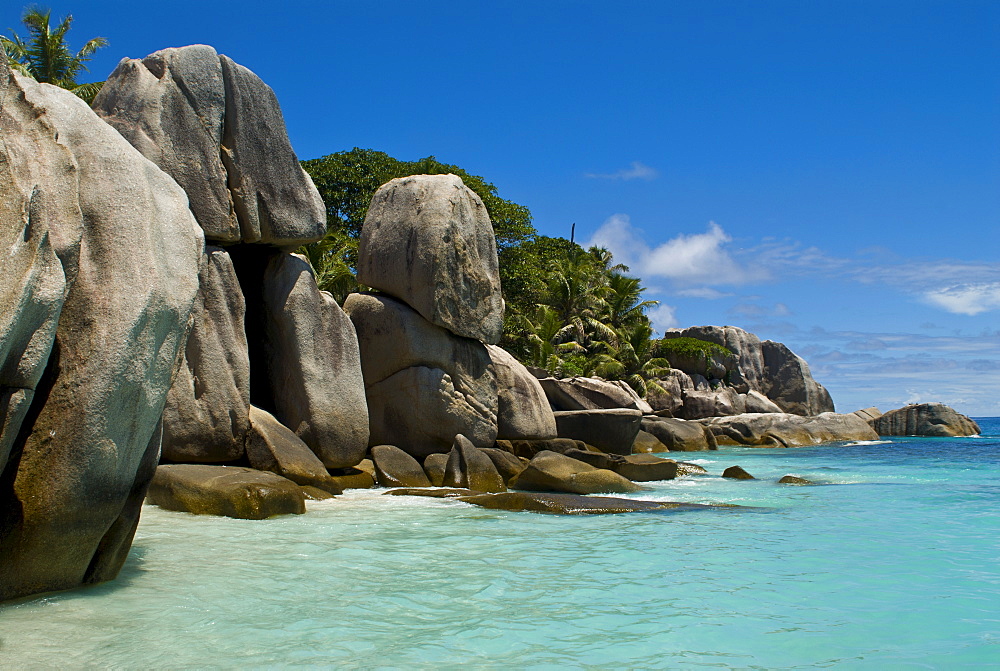 Granite rocks at Ile de Coco, Seychelles, Indian Ocean, Africa