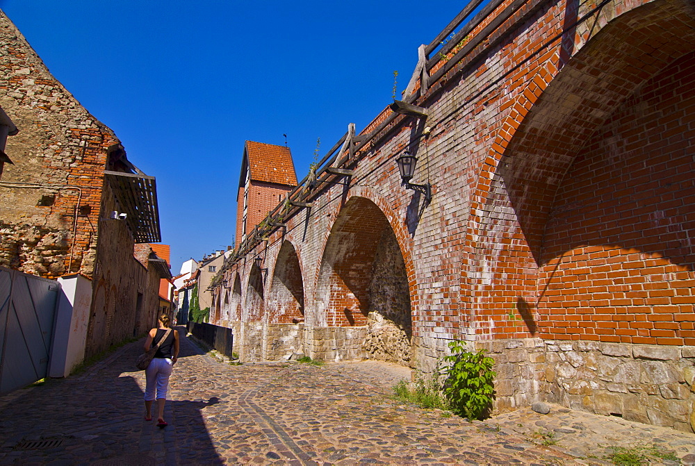 The old town walls of Riga, UNESCO World Heritage Site, Latvia, Baltic States, Europe