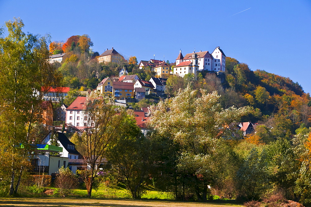 Castle Egloffstein in the Franconian Switzerland, Franconia, Bavaria, Germany. Europe