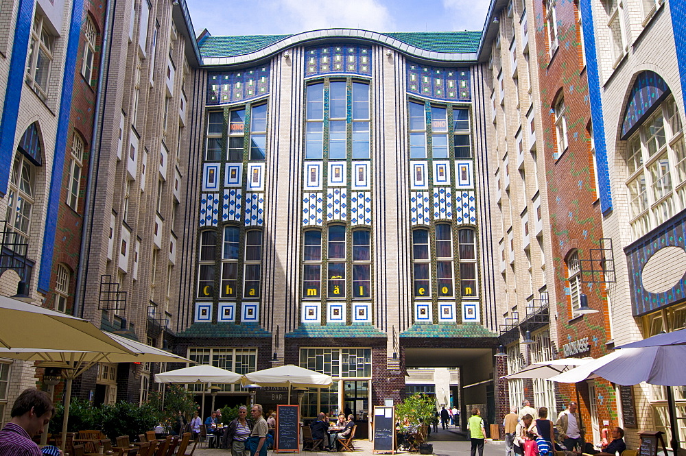 The Hackescher Markt (Hacke's Market) and the famous Hackesche Hofe courtyard, Berlin, Germany, Europe