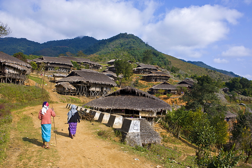 Traditional village, Paia near Along, Arunachal Pradesh, Northeast India, India, Asia