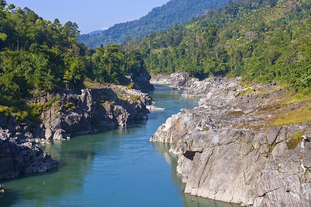 The beautiful Siang River in Arunachal Pradesh near Along, Northeast India, India, Asia