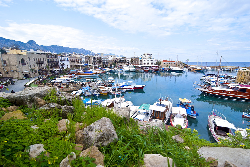 The harbour of Girne, Northern Cyprus, Cyprus, Mediterranean, Europe