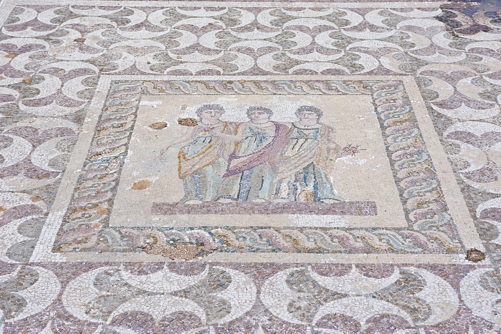 Mosaics at the archaeological site of Paphos, UNESCO World Heritage Site, Cyprus, Europe