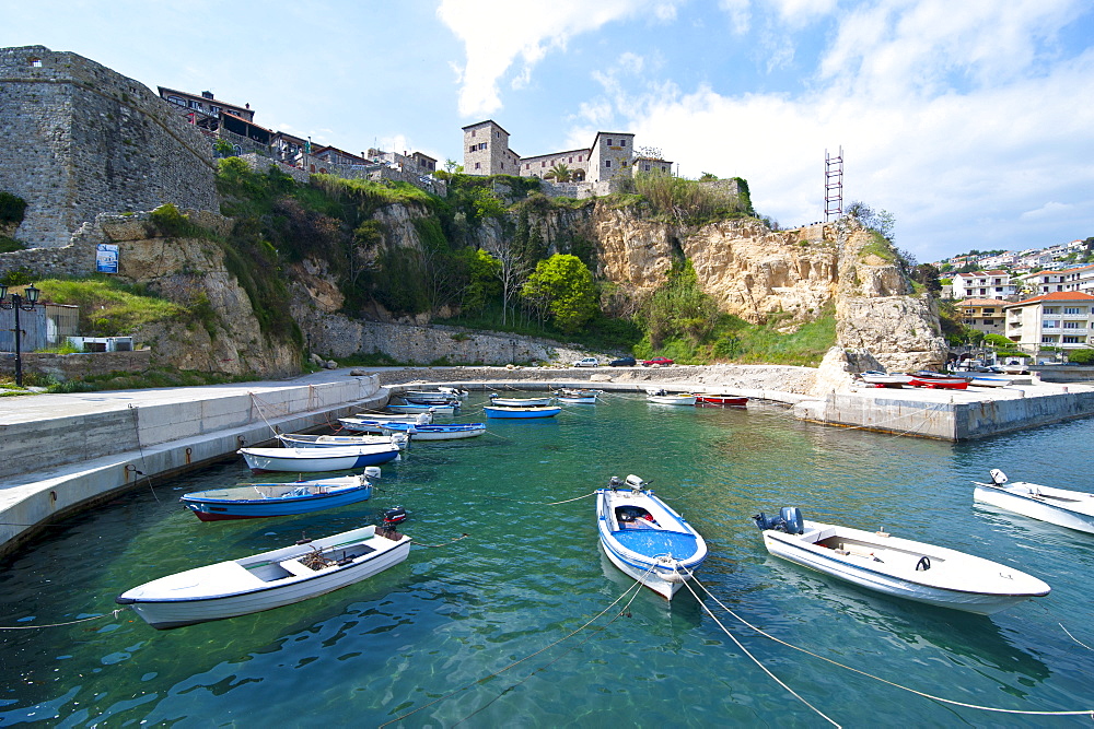 Old castle in the coastal town of Ulcinj, Montenegro, Europe