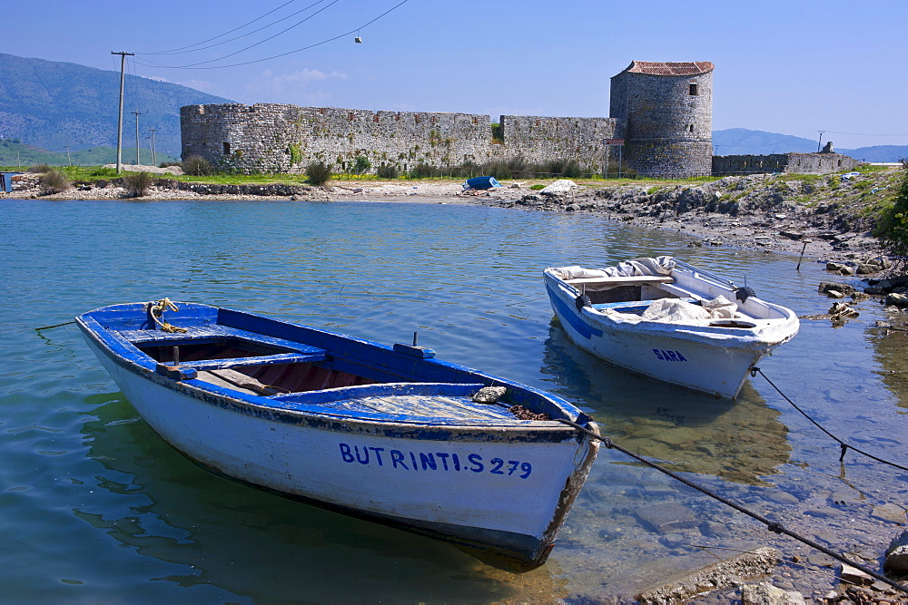 Venzian Triangle castle near Butrint, Albania, Europe