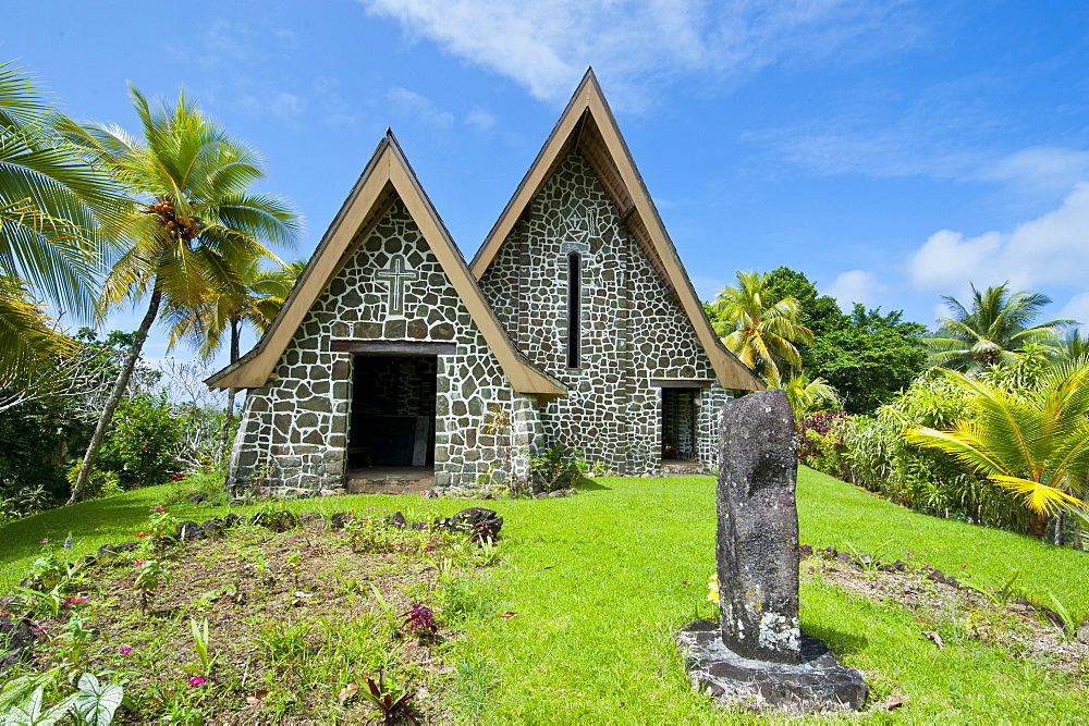 Stone church on Kvato island, Papua New Guinea, Pacific