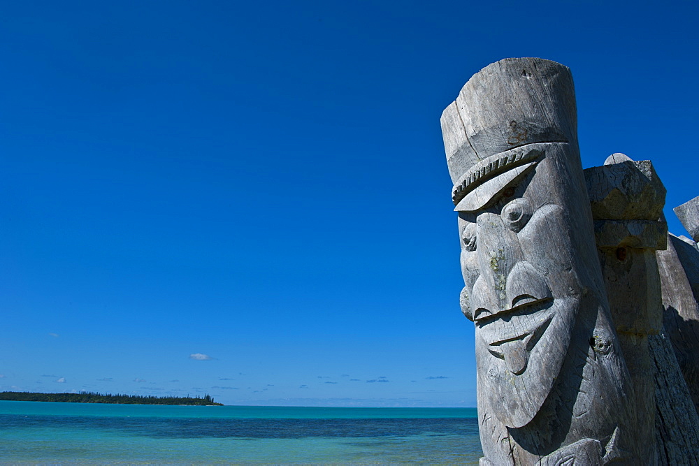 Traditional wood carving at the Ile des Pins, New Caledonia, Melanesia, South Pacific, Pacific