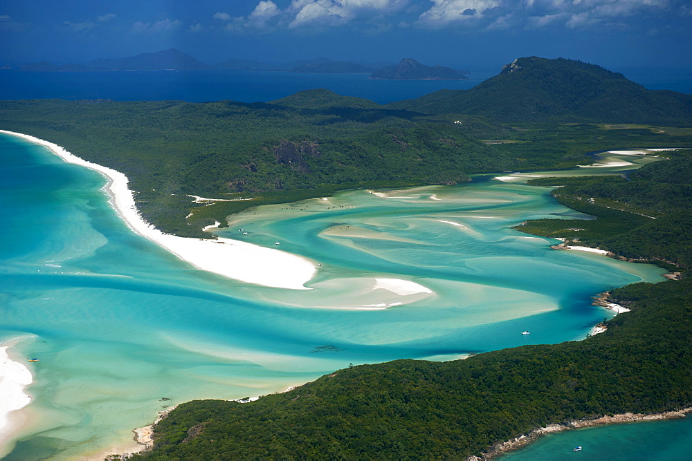 Aerial of Whitehaven in the Whit Sunday Islands, Queensland, Australia, Pacific