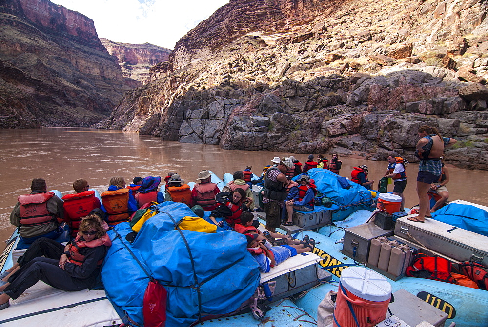 Rafting down the Colorado River, Grand Canyon, Arizona, United States of America, North America