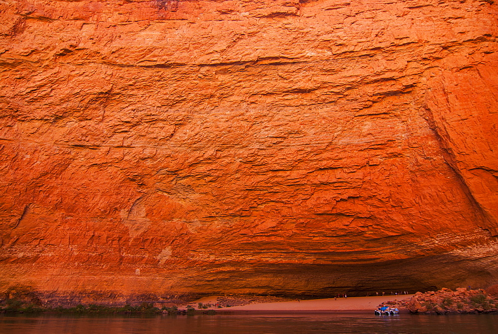 The Redwall Cavern, a giant cave in the walls of the Grand Canyon, seen while rafting down the Colorado River, Grand Canyon, Arizona, United States of America, North America