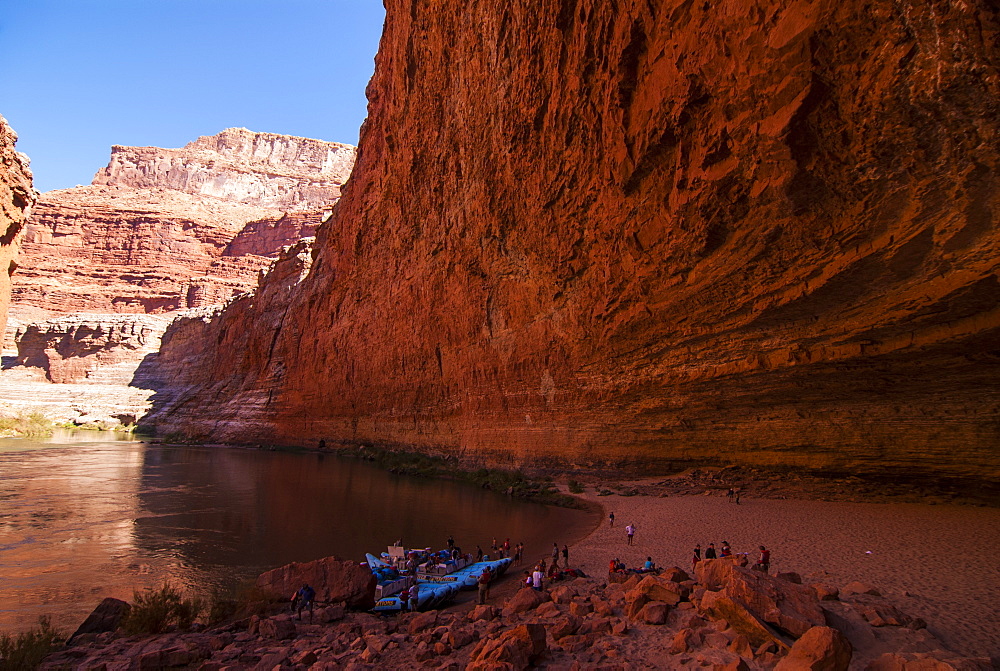 The Redwall Cavern, a giant cave in the walls of the Grand Canyon, seen while rafting down the Colorado River, Grand Canyon, Arizona, United States of America, North America