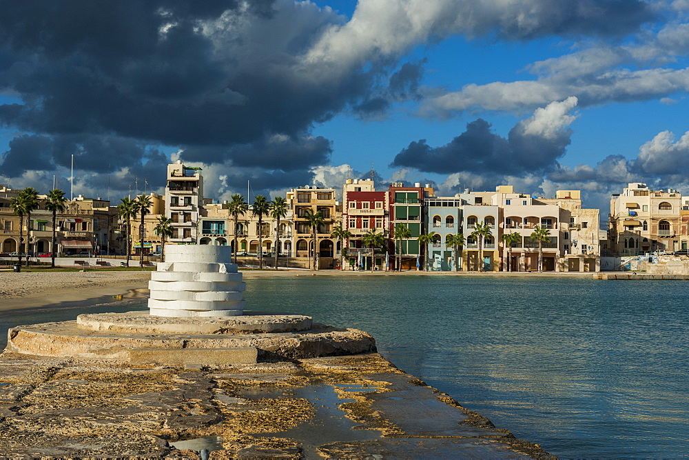 The town beach of Birzebbuga, Malta, Mediterranean, Europe 