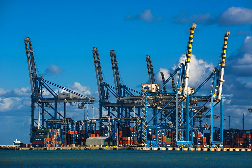 The modern cargo port of Birzebbuga, Malta, Mediterranean, Europe