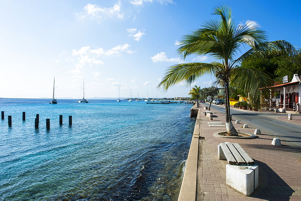 Pier in Kralendijk capital of Bonaire, ABC Islands, Netherlands Antilles, Caribbean, Central America