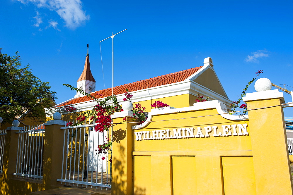 Dutch architecture in Kralendijk capital of Bonaire, ABC Islands, Netherlands Antilles, Caribbean, Central America