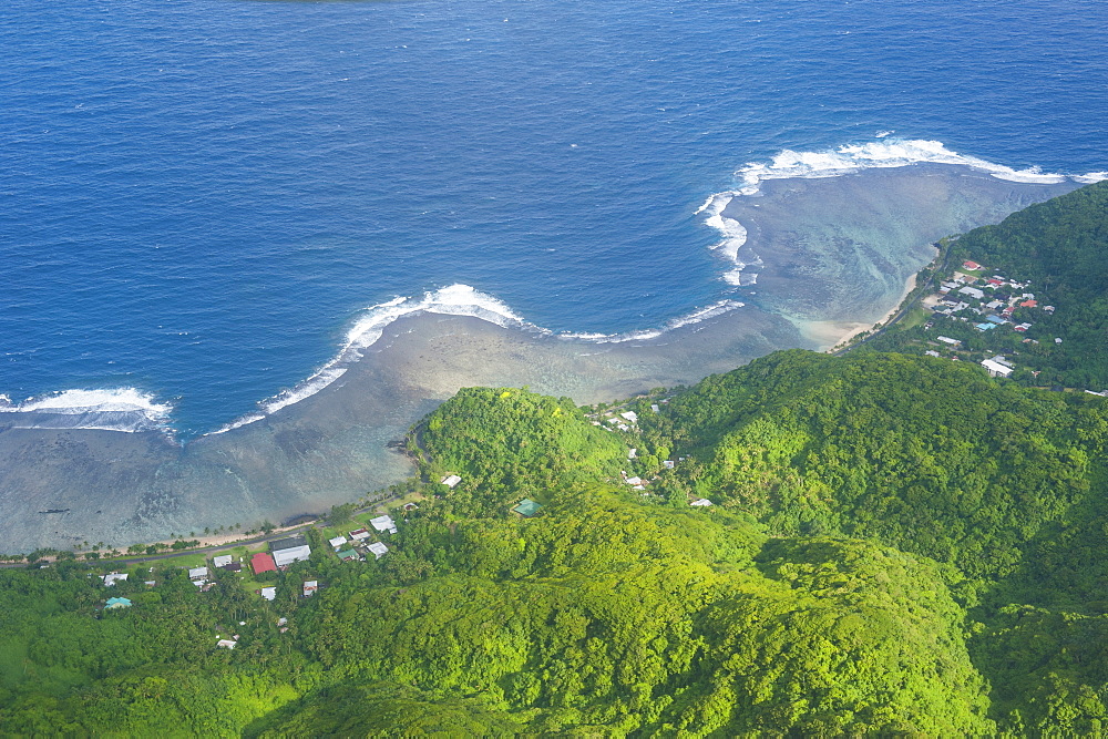 Aerial of Tutuila Island in American Samoa, South Pacific, Pacific